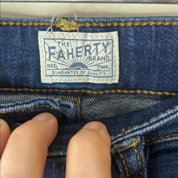 FAHERTY Organic Cotton Straight Leg Dark Wash Jeans Size 28 - Picture 7 of 16